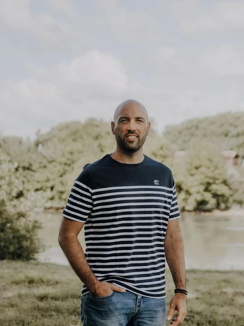 T-Shirt Marinièe Homme Navy de face